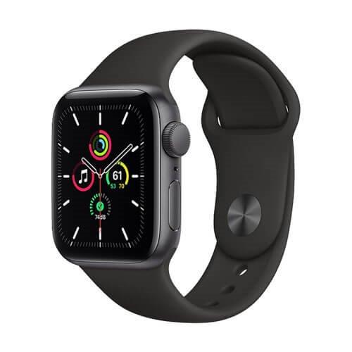 ساعت هوشمند اپل واچ سری SE مدل 40 میلی متری با بند مشکی و بدنه آلومینیومی خاکستری Apple Watch Series SE 40mm Space Gray Aluminum Case with Black Sport Band